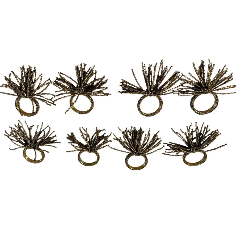 Kim Seybert Set of 8 Champagne Burst Napkin Ring Holders